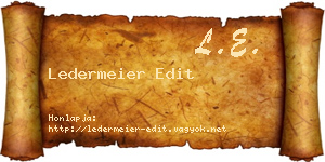 Ledermeier Edit névjegykártya
